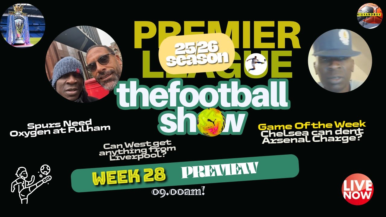 THE PREMIER LEAGUE I The Football Show Preview WK 28 I LIVE