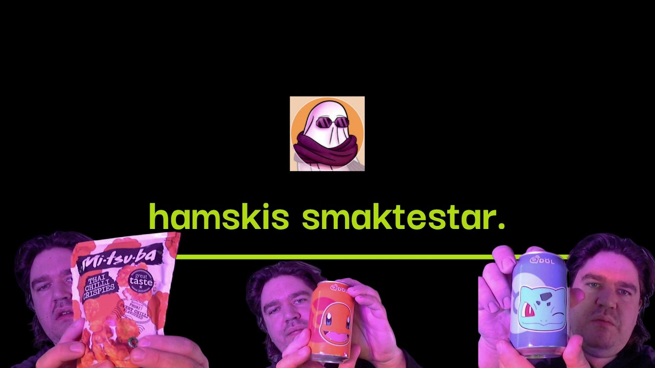 hamskis smaktestar mi-tsu-ba och två Pokemon drickor