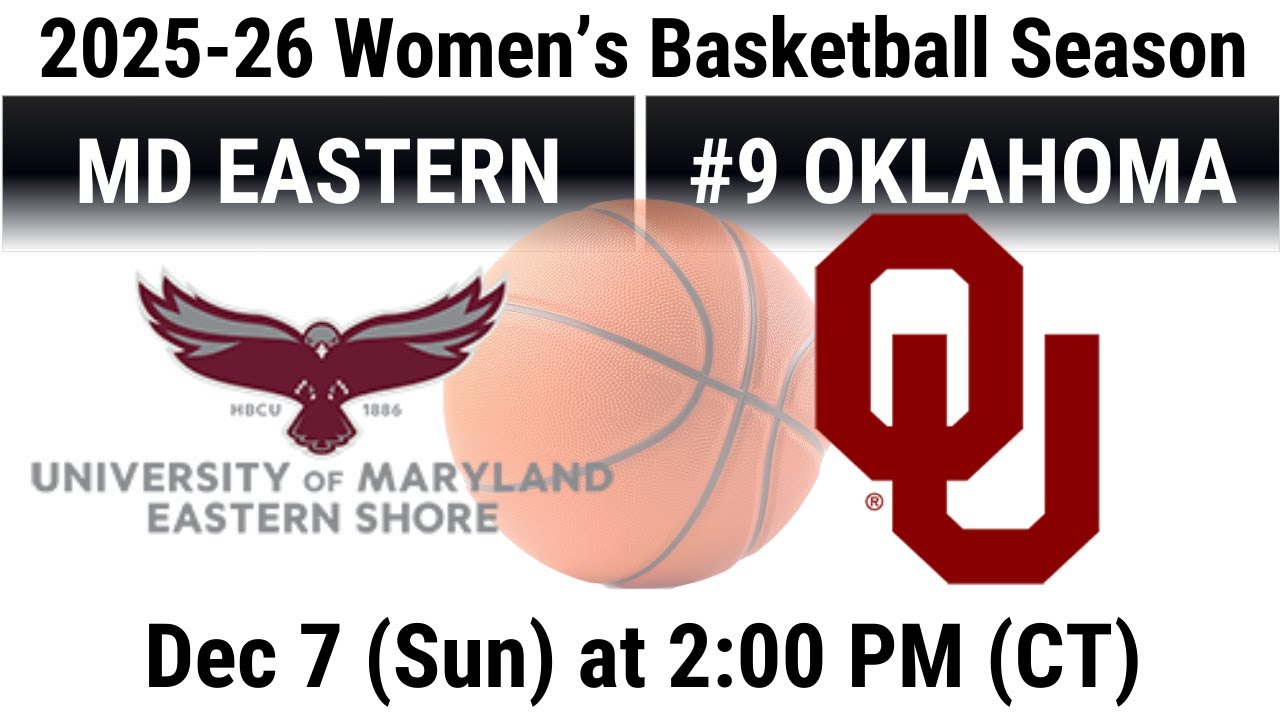 2025 Dec 7 WomensBB Maryland Eastern Shore Hawks vs #9 Oklahoma OU Sooners 2025 26 Women's Basketba