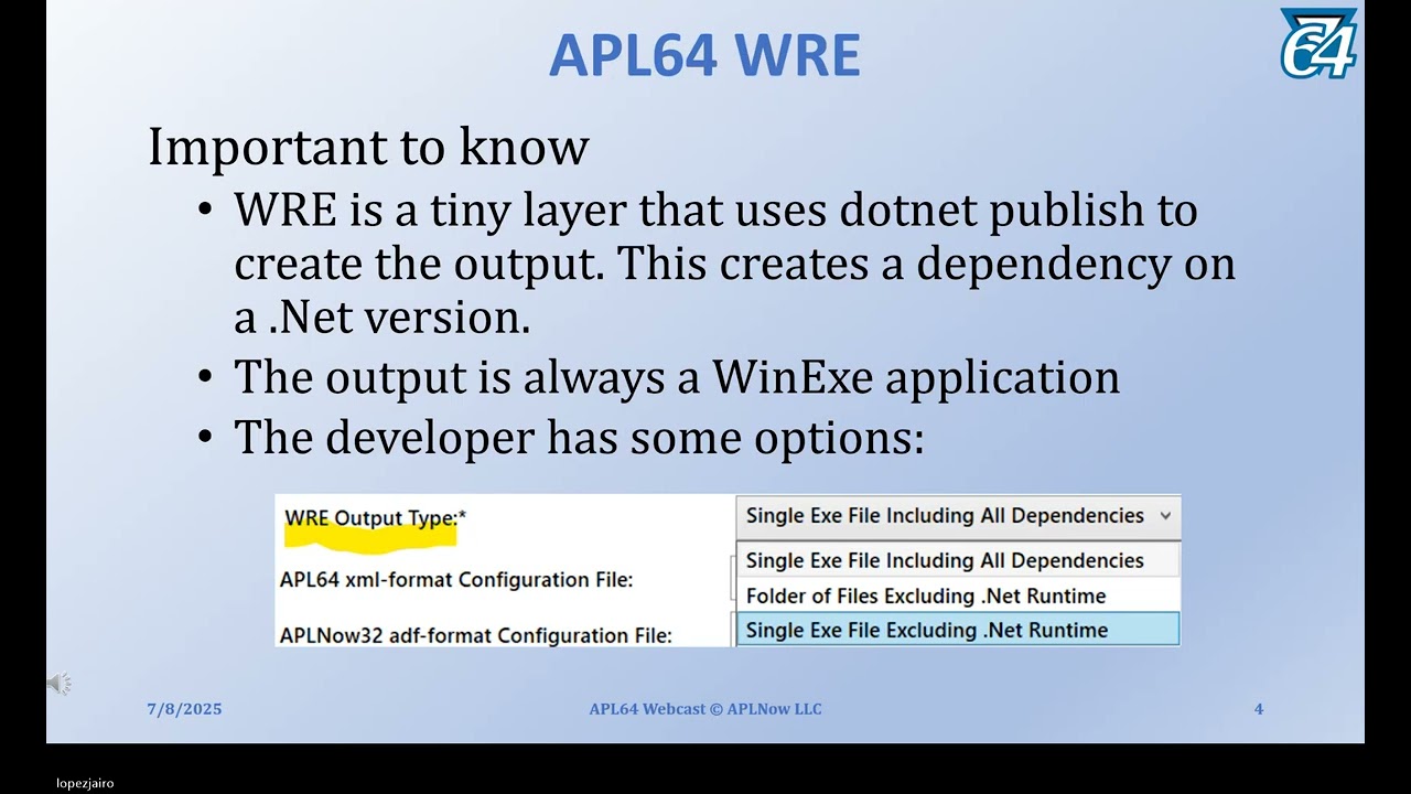 Distributing Your Apl64 Application   Take 2 20250708 Live Demo