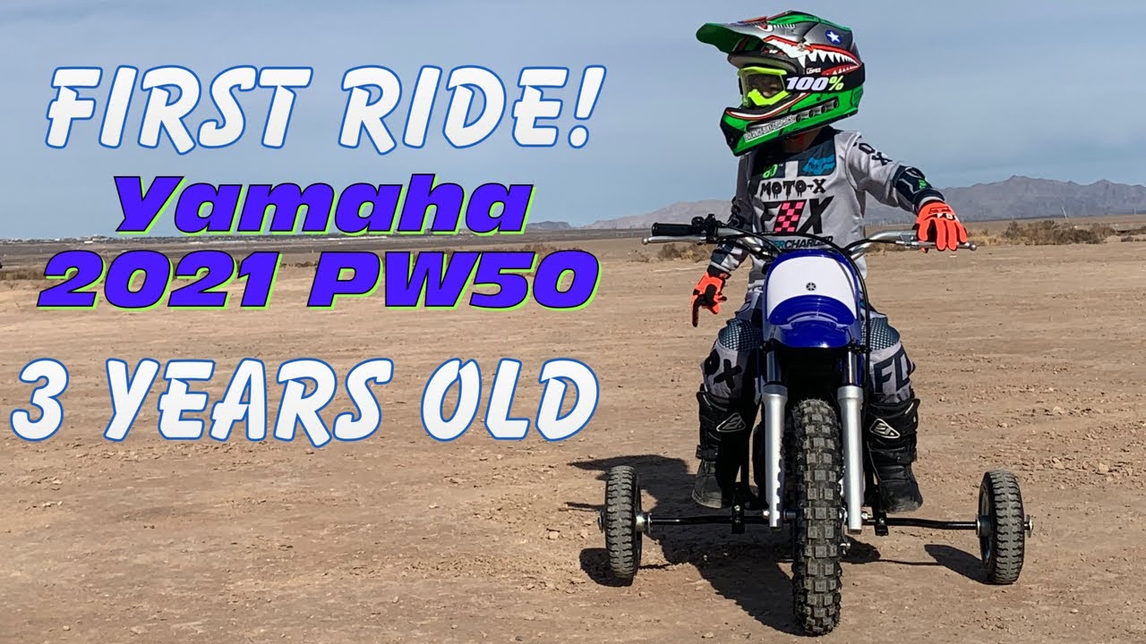 2021 Yamaha PW50 - 3 Year Old Kid - First Ride with Training Wheels