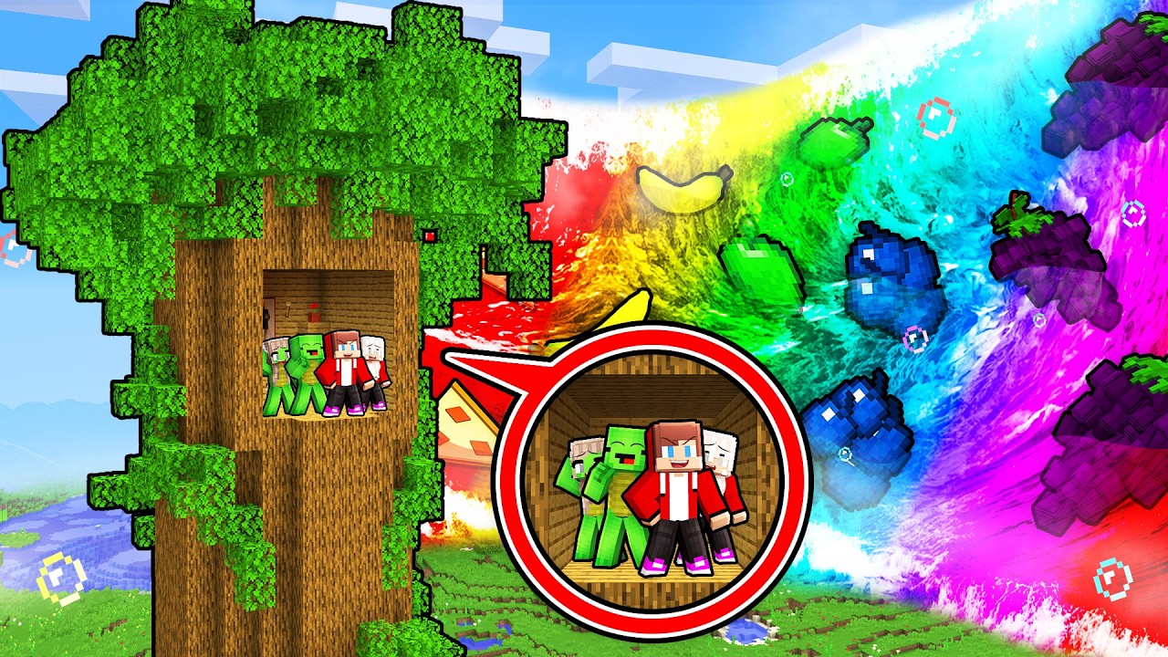 Mikey & JJ Family TREE Bunker vs FOOD TSUNAMI in Minecraft: Maizen