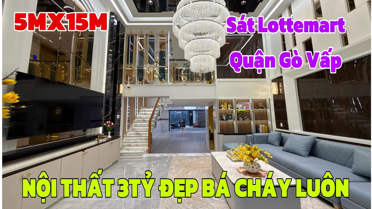 Bán nhà Gò Vấp | Nhà phố 5M x 15M 5 lầu Thang Máy nội thất 3 tỷ Đẹp Bá Cháy ngay Lottemart Gò Vấp