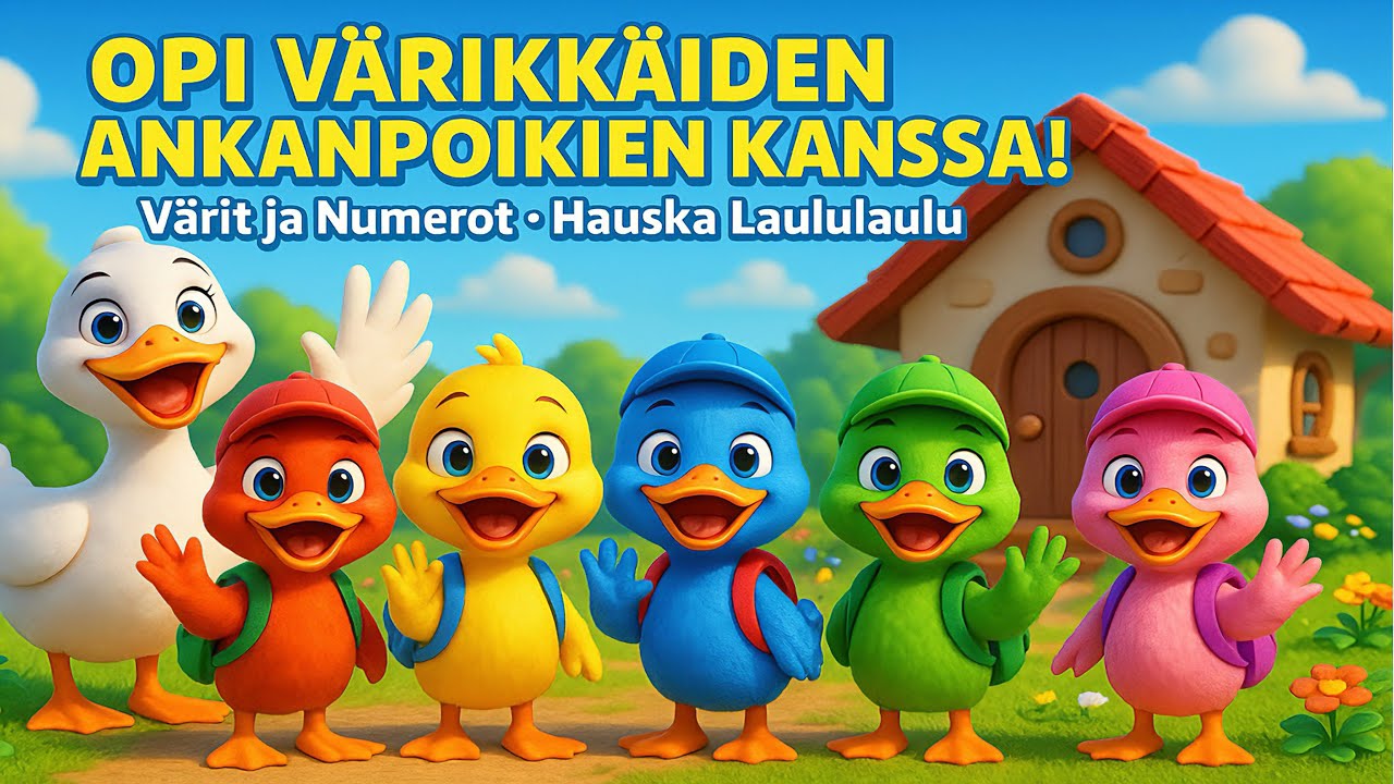 VIISI VÄRIKÄSTÄ ANKANPOIKASTA – HAUSKA JA OPETTAVAINEN TARINA LAPSILLE! #lastenlaulut 