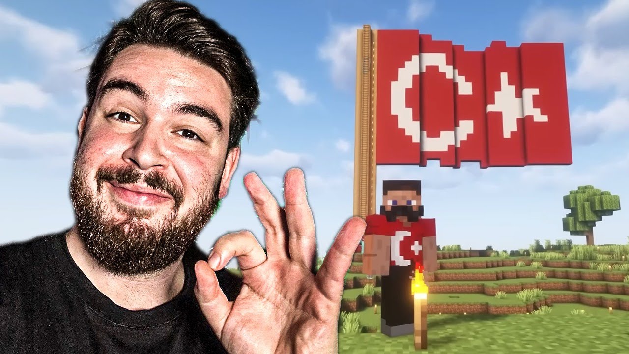 DEVASA T&Uuml;RK BAYRAĞI YAPTIK ! | Minecraft Hardcore #5