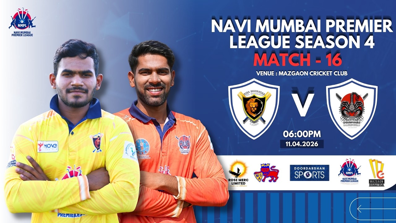 NMPL Season 4 | Mira bhayandar lions vs Sanpada scorpions | Day 8 - M16 | Mazgaon cricket club