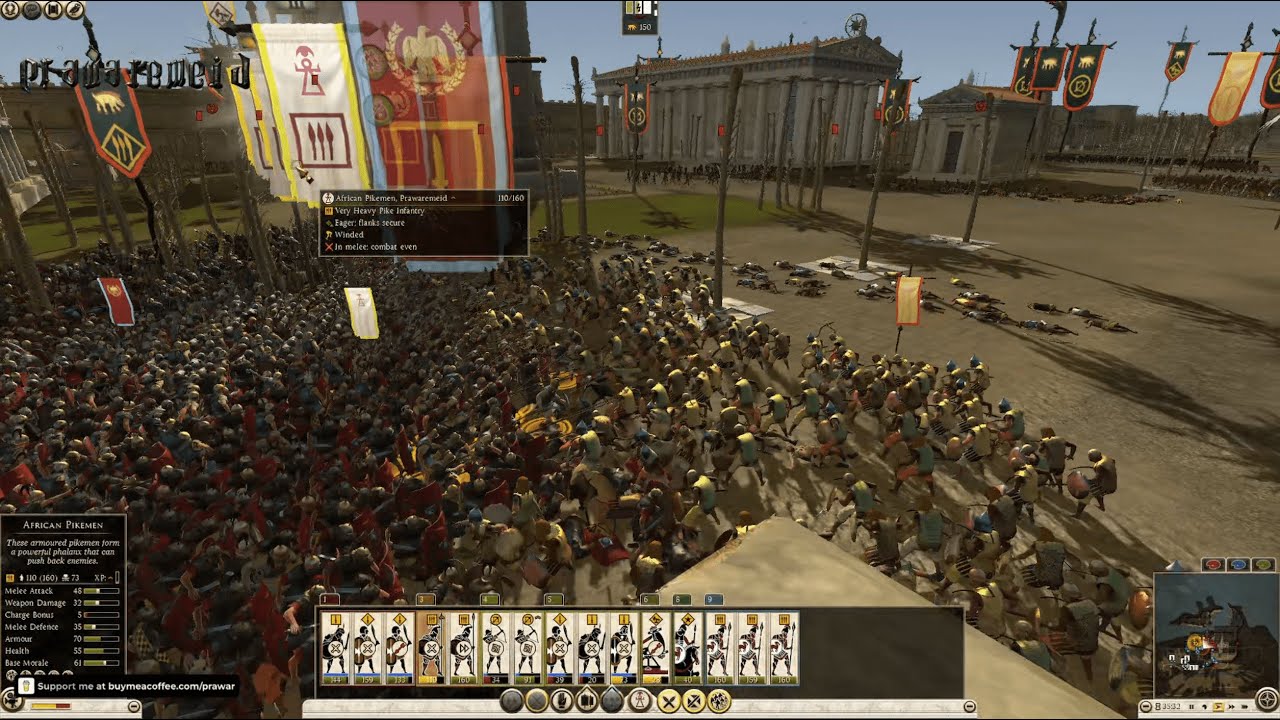 ⚔️3v3 #Multiplayer Prawaremeid’s Carthage & Rome siege Alexandria vs Kush & Arvernii🔥 #TotalWarRome2