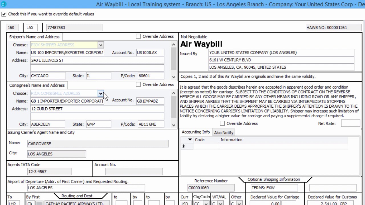 1FOR013   How do I generate a House Airway Bill  HAWB
