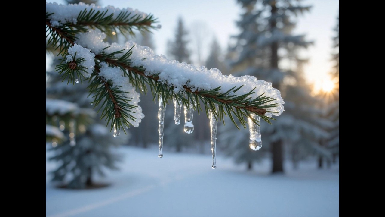 1 Hour of Melting Icicles in 4K ❄️ Relaxing Winter Ambience & Soothing Music