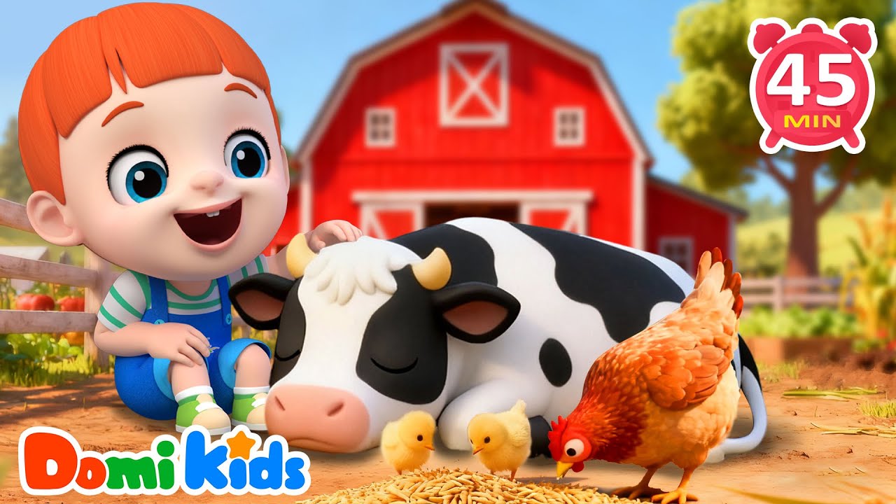 Fun Farm Animal Party with Domi! | Animals for Kids | Old Macdonald & More Animal Songs | Domi Kids