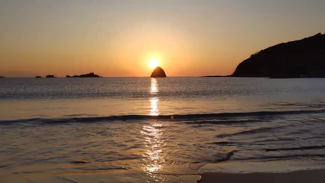 静岡県下田市　外浦海水浴場　日の出　朝日