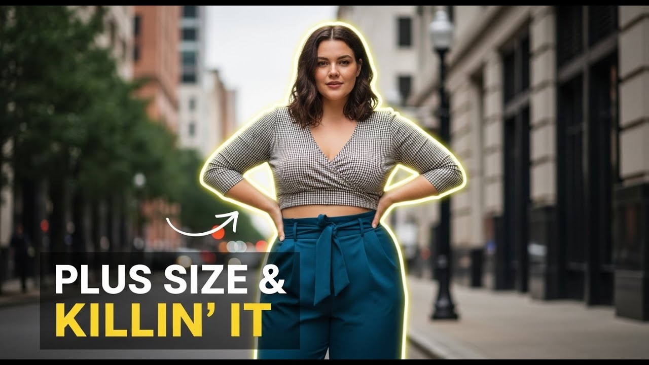 Plus Size Crop Top & High-Waist Pants Outfits | Trendy Urban Fashion for Curvy Women