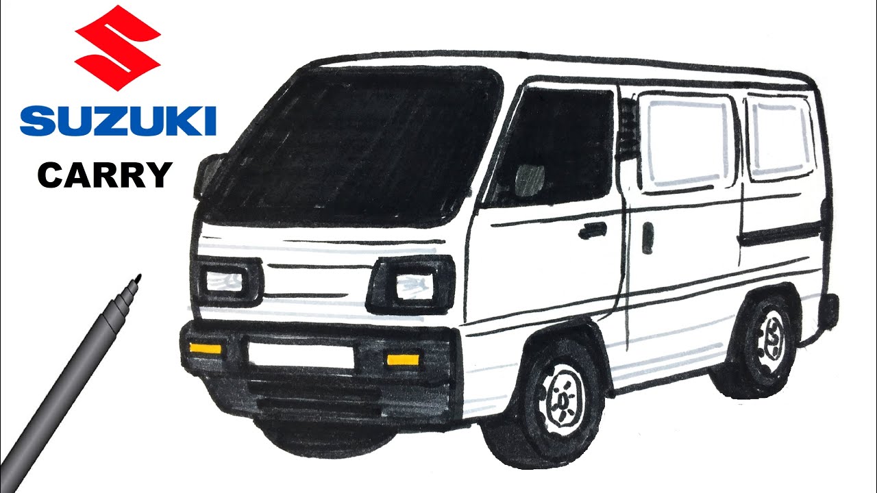 Easy Drawing Suzuki Carry I Kolay Suzuki Carry Çizimi I Üzgün Araba Çizimi Nasıl Yapılır?