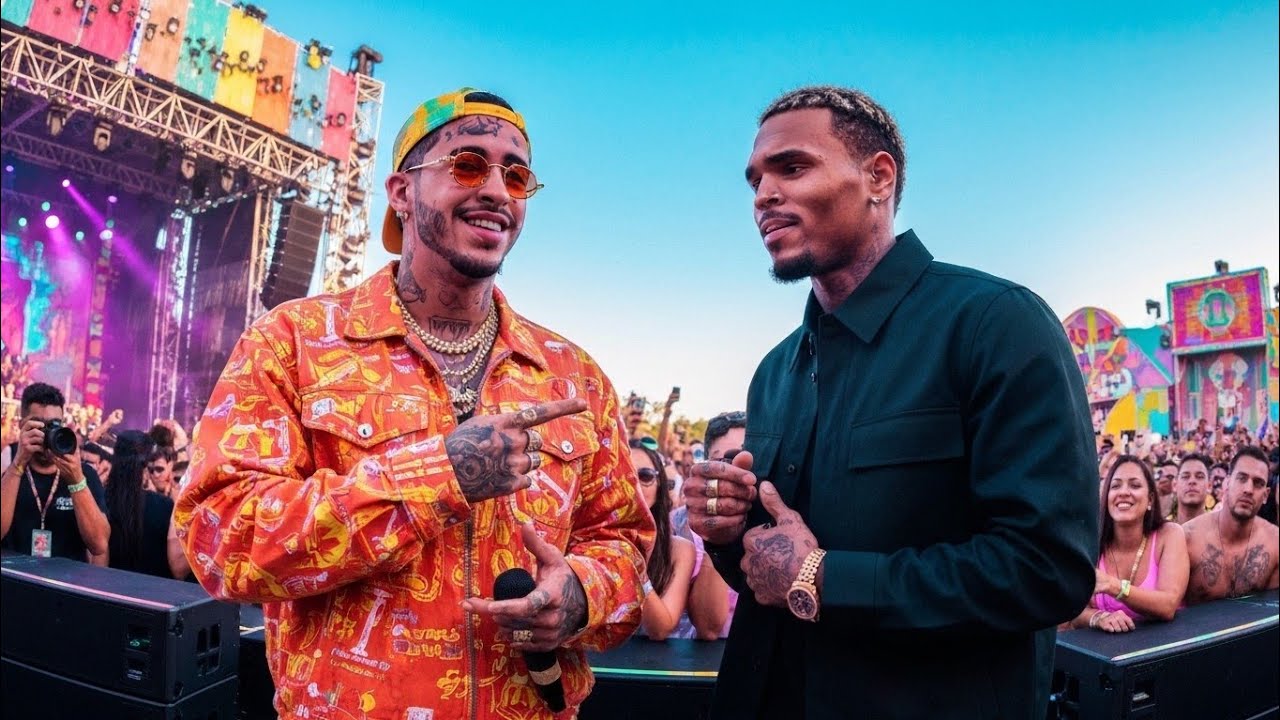 Bad Bunny-Neon Nights ft Chris Brown smooth moody Latin Ai music 