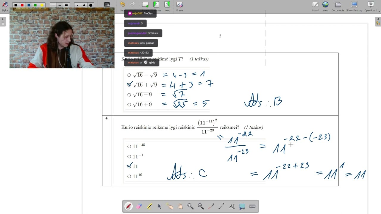 2021 metų matematikos PUPP pirmas srautas | 12-04-23 Twitch stream