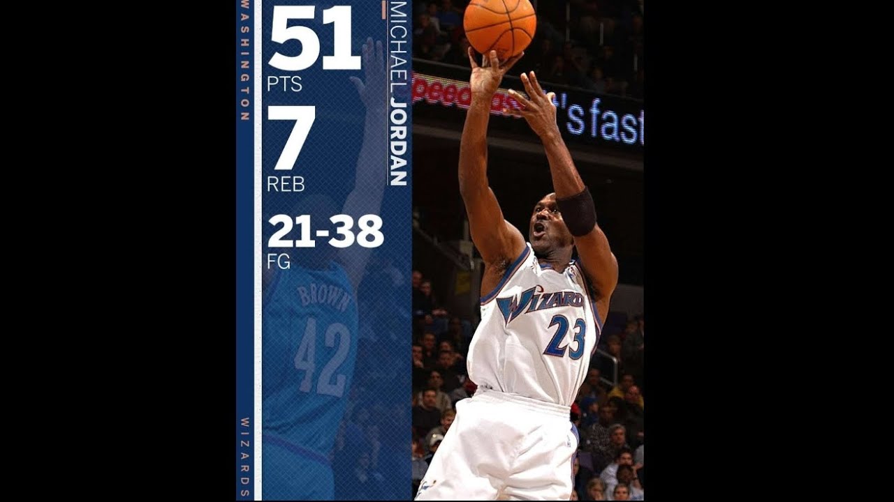 MICHAEL JORDAN DROPS 51 VS HORNETS!!!! (2001) 