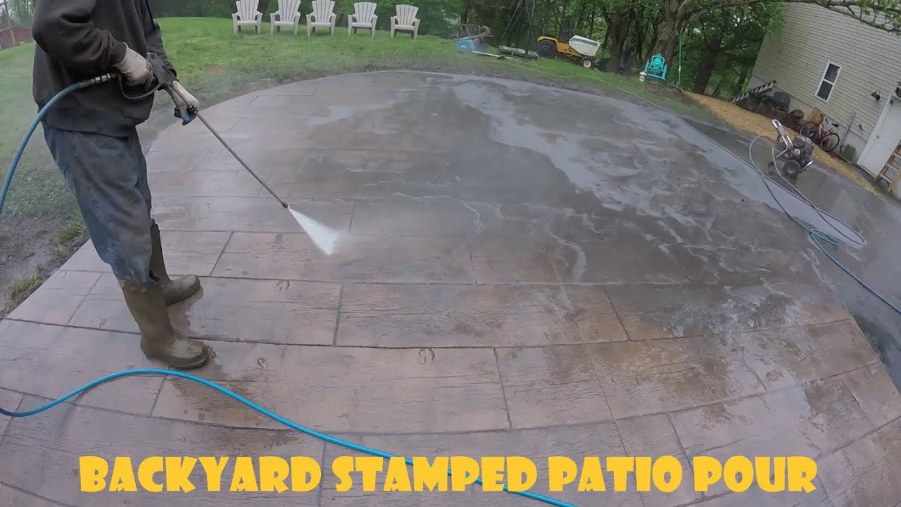 Backyard Stamped Concrete Patio Pour
