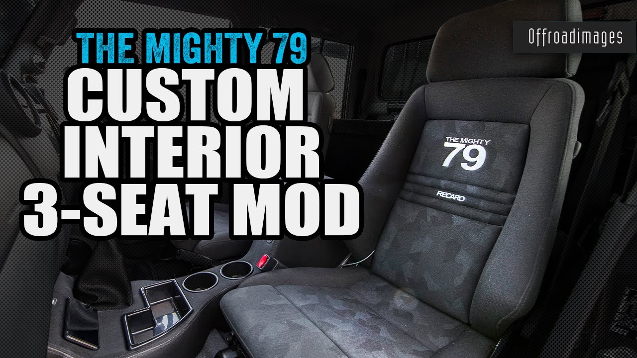 Custom Interior with Recaro Seats, ARB 4X4 Linx and custom consoles in the Mighty 79 Landcruiser