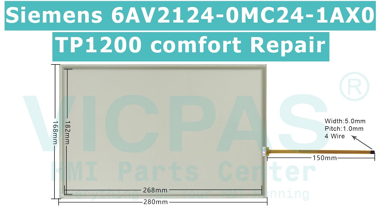 6AV2124-0MC24-1AX0 Siemens TP1200 Touch Screen And Front Overlay HMI Repair Parts