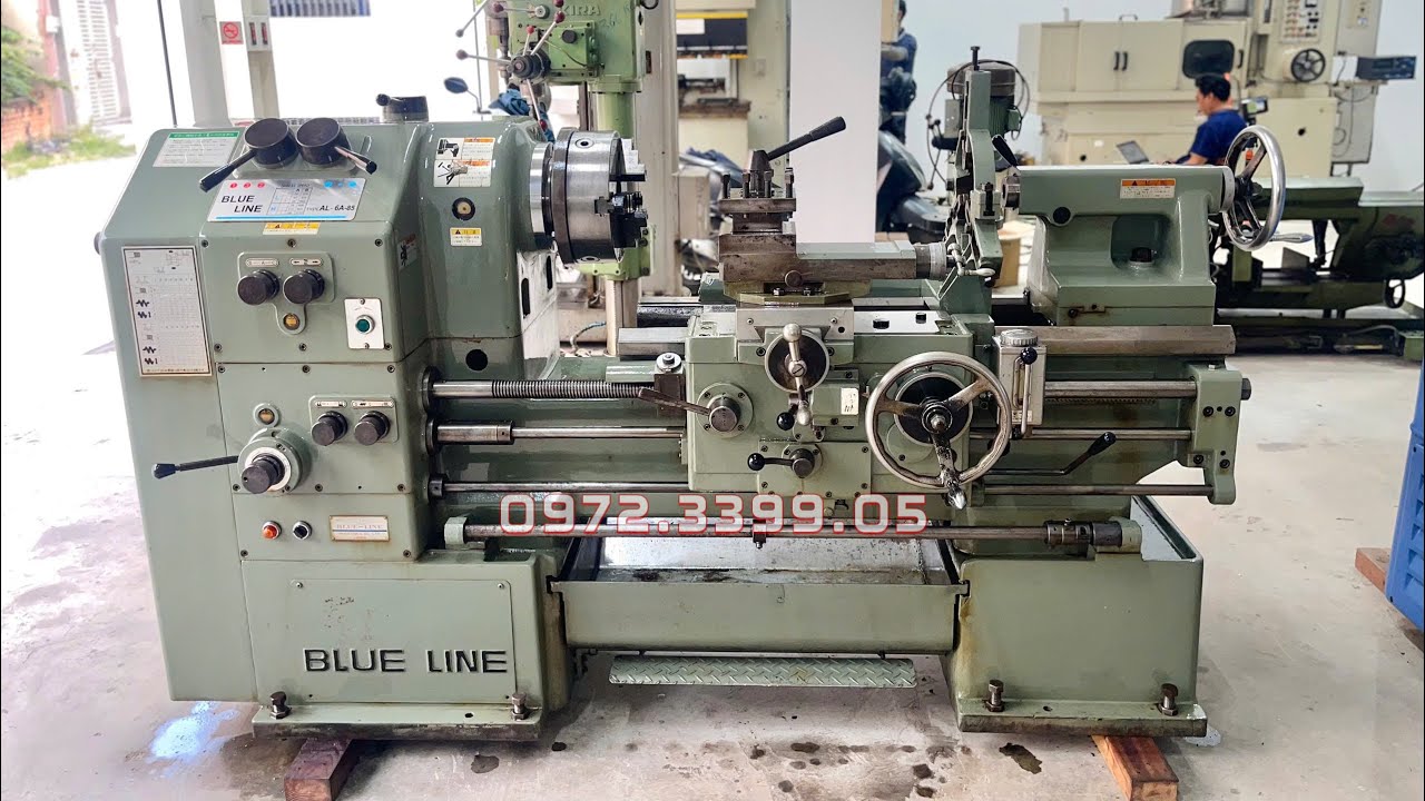 Chạy thử máy tiện BLUE LINE Lổ Lớn ,cực êm ,tâm cao ,hầu sâu ,máy đẹp ,tiện ren 2 hệ ,Lh 0972339905 