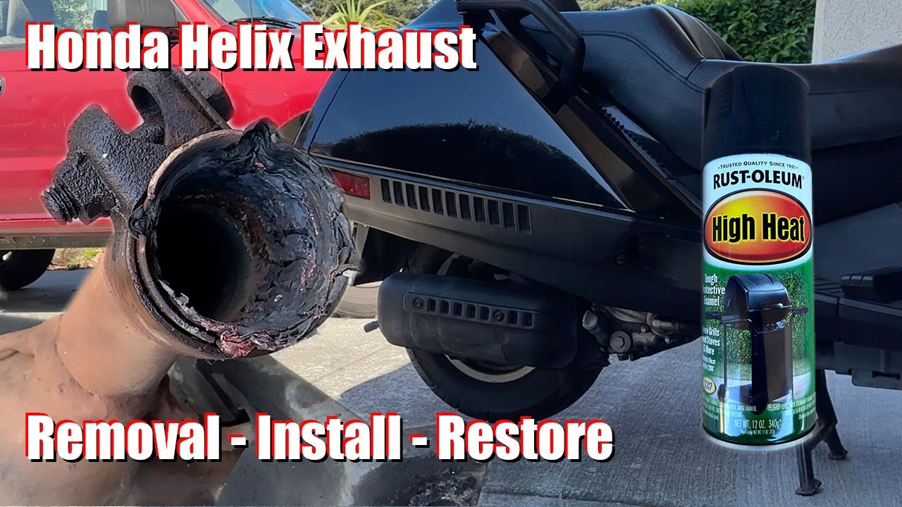 Honda Helix Exhaust Restore - Melted gasket - Paint
