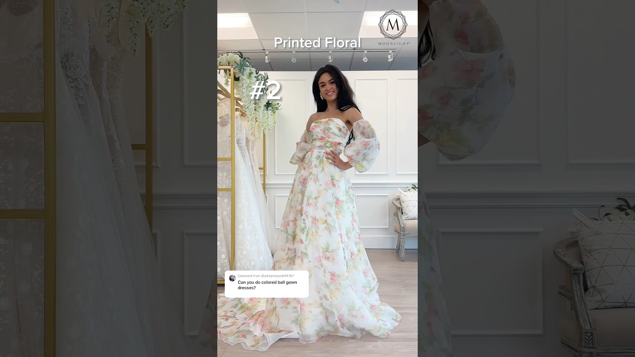 Choose your colorful wedding dress: 1, 2, 3, 4, 5? #shorts #weddingdresses #weddingtrends