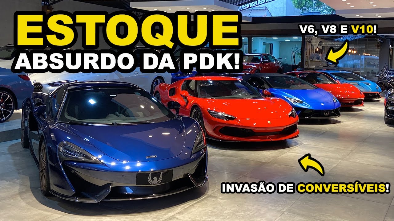 Os esportivos CONVERSÍVEIS DOMINARAM o estoque da PDK Motors! 570s, Huracan Performante, F8 e mais!