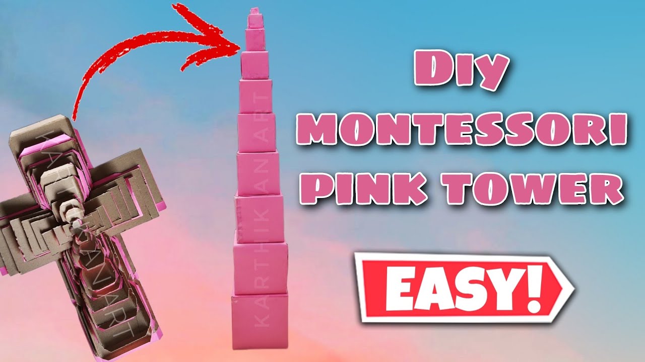 how to make montessori pink tower / montessori toy making /making easy #craft #montessori #pinktower