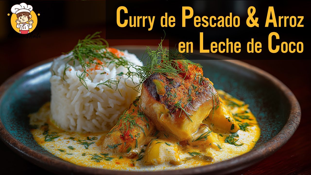 Curry de Pescado y Arroz con Leche de Coco 🐟🍛 Receta F&aacute;cil y Deliciosa