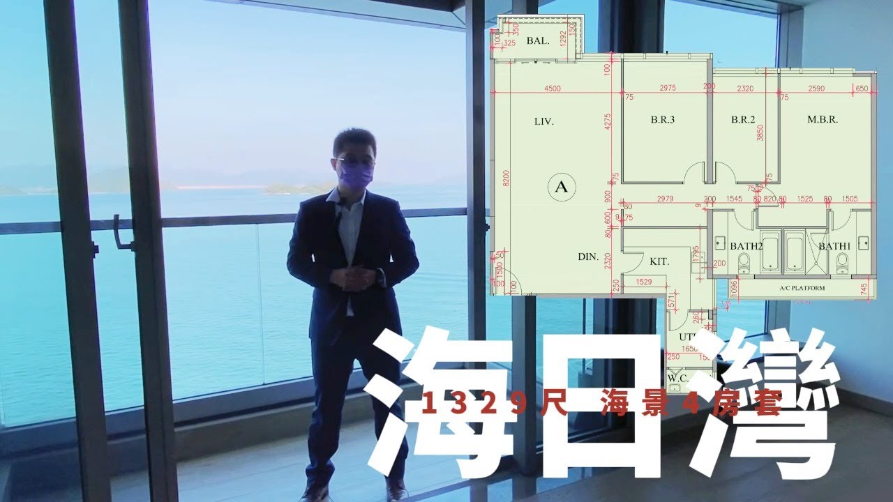 大埔白石角 海日灣 1329尺海景4房套 一覧無際 風平浪靜