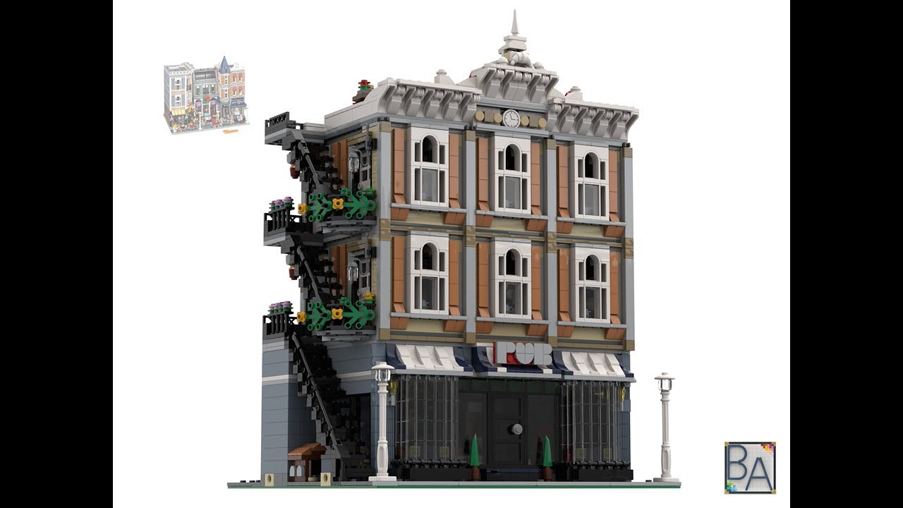 LEGO MOC - Town Square Pub - Alternate Design of the Assembly Square set 10255