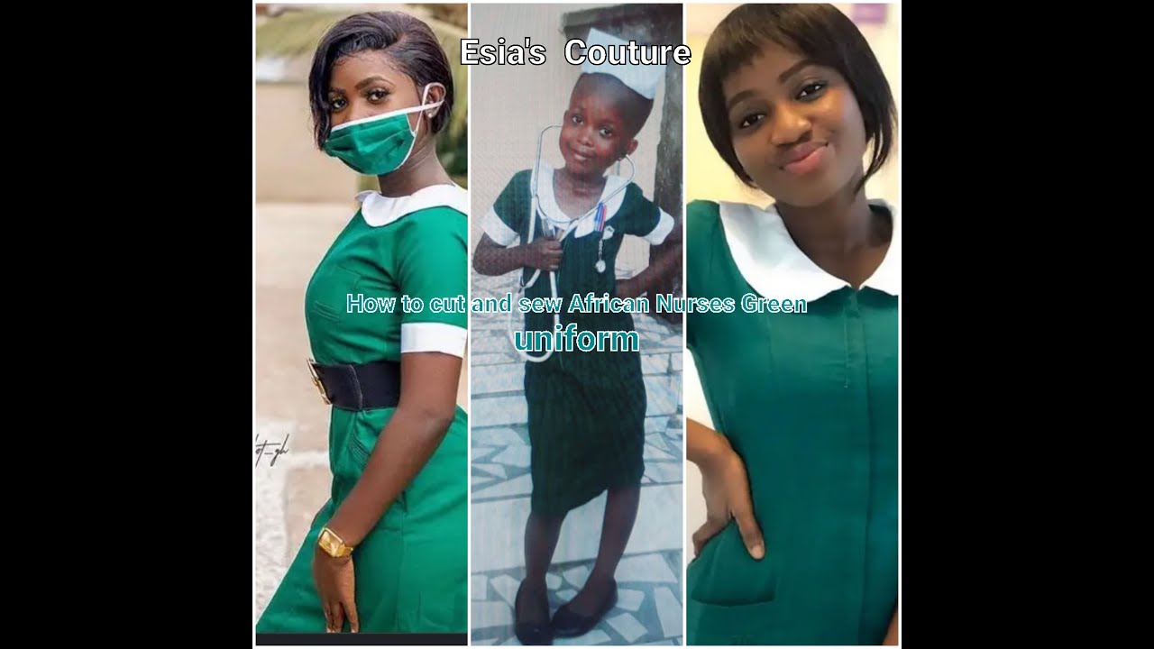 Tutorials on how to cut and sew African Nurses Green Uniform in twi/fante.  Part 1#howtosew #nurses