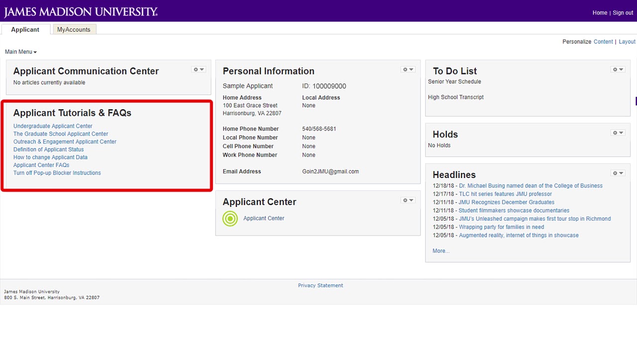 Check Your JMU Decision