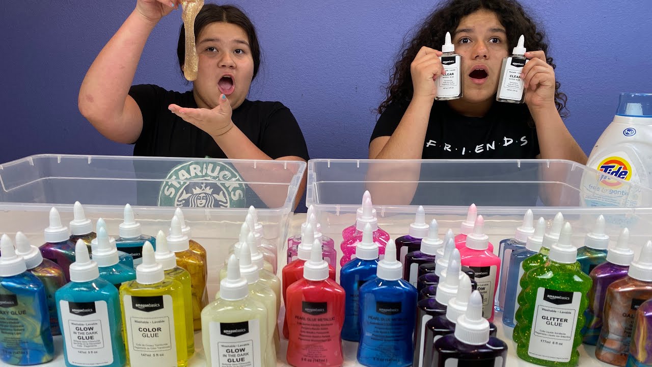 MIXING ALL AMAZON BASICS SCHOOL GLUE - GIANT AMAZON BASICS SCHOOL GLUE SLIME SMOOTHIE