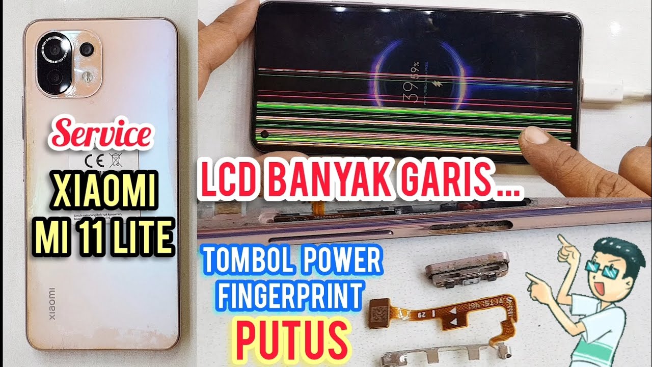 XIAOMI Mi 11 Lite LCD BERGARIS ? FINGERPRINT PUTUS, ON OFF TDK BERFUNGSI || REVIEW LCD KW Mi11 Lite