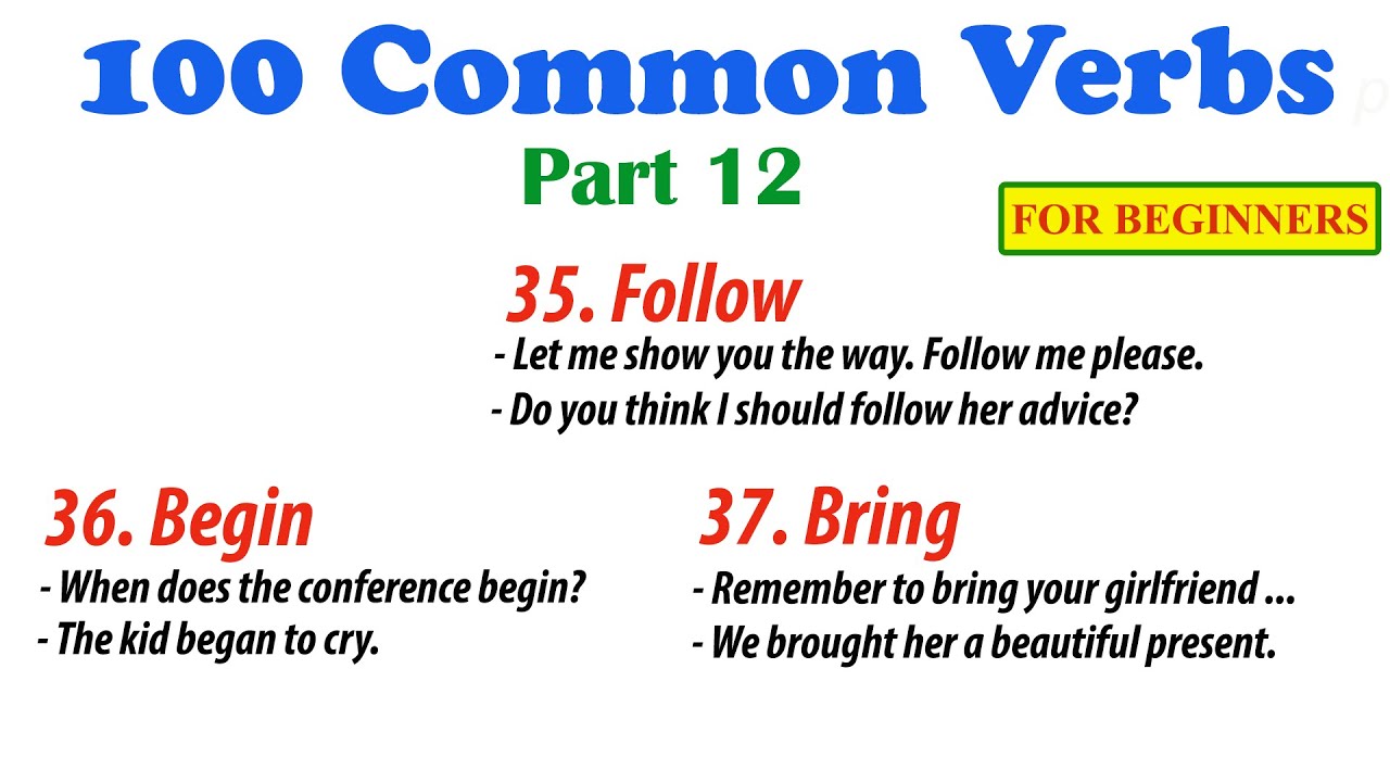 100 Common Verbs part 12