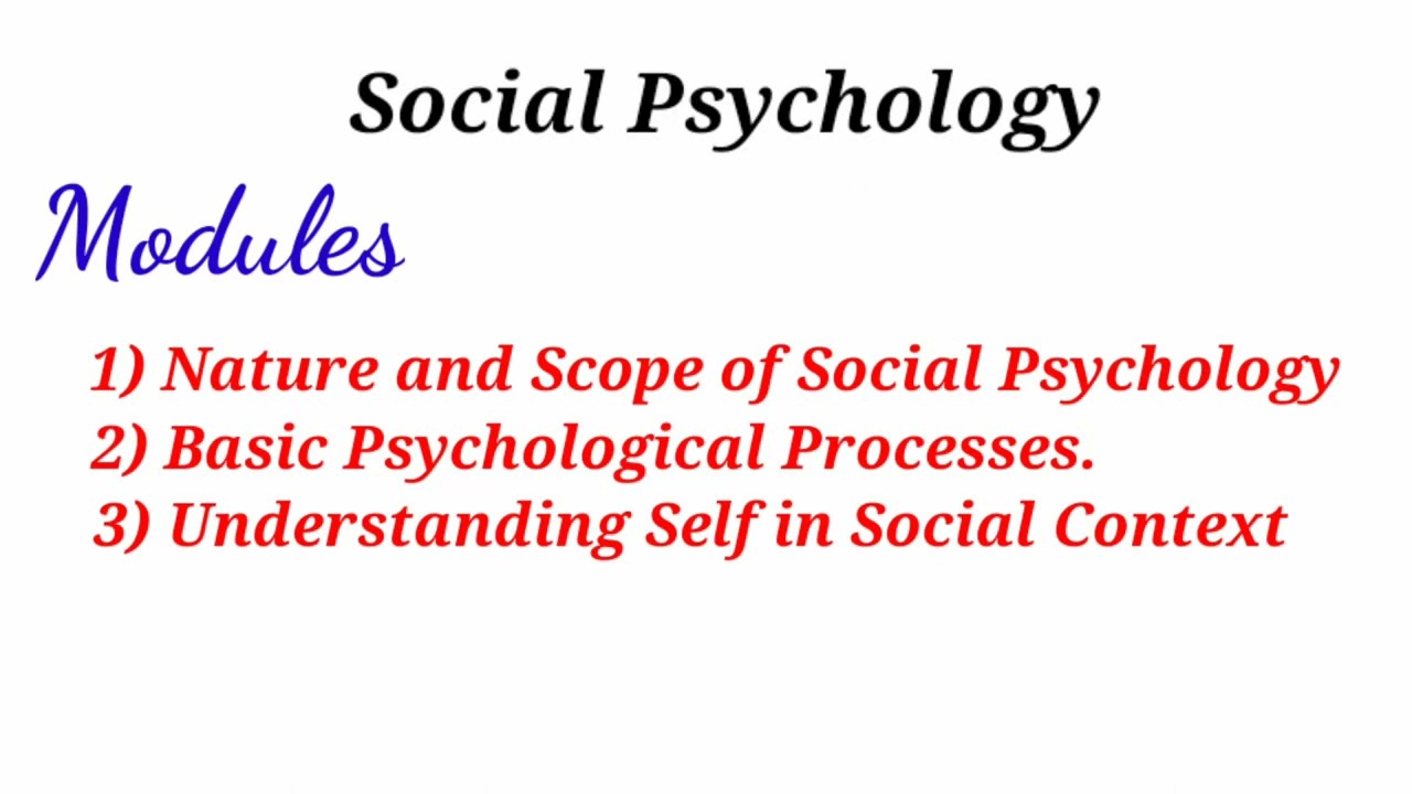 Social Psychology... Core  Paper BA Sociology