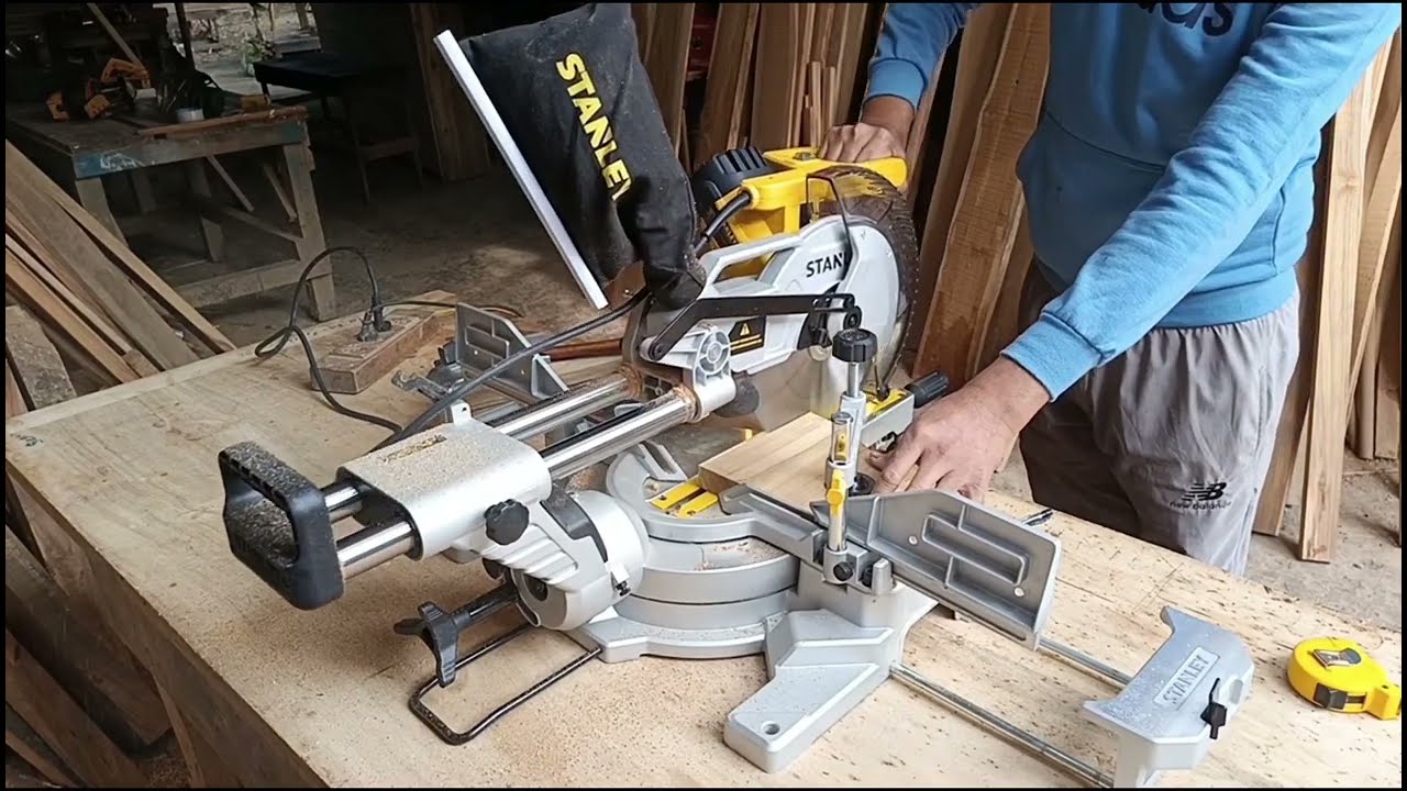 Unboxing&Testing STANLEY Sliding Miter Saw SM-18 B |Professional Woodworking Tool @KUMAFURNITURE