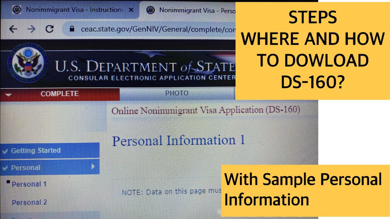 DS160 — Шаги — Где и как скачать DS-160? B2 или B1/B2