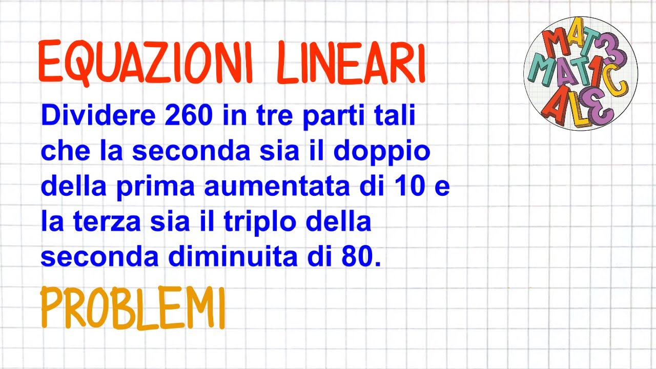 EQUAZIONI LINEARI - PROBLEMI 5 _ EL75
