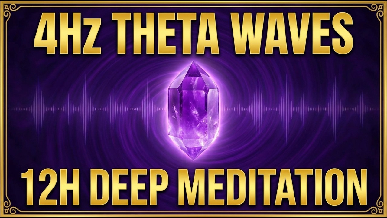 🔴 4Hz THETA WAVES 12 Hours | Deep Meditation Binaural Beats – Memory Boost & Stress Relief LIVE