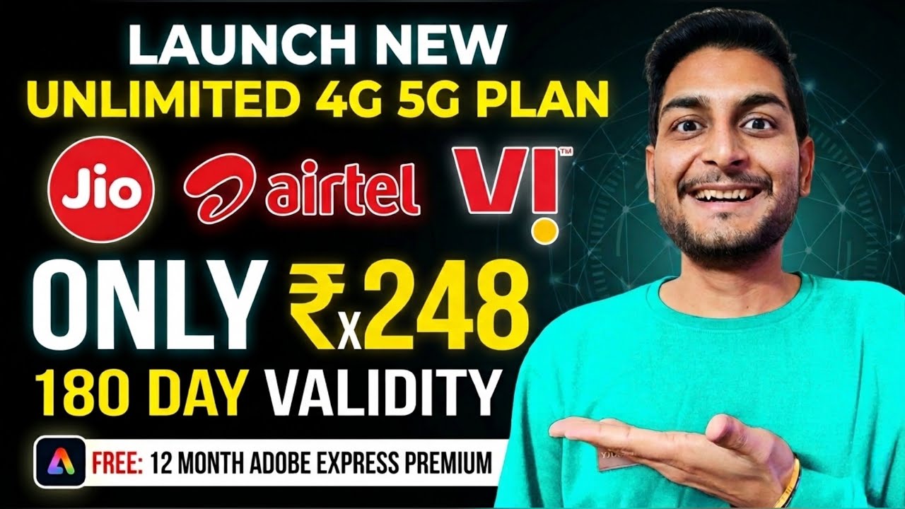 Jio, Airtel, Vi Good News | Launch New Unlimited 4G,5G Plan | Airtel Extra Benefits In Calling Plan