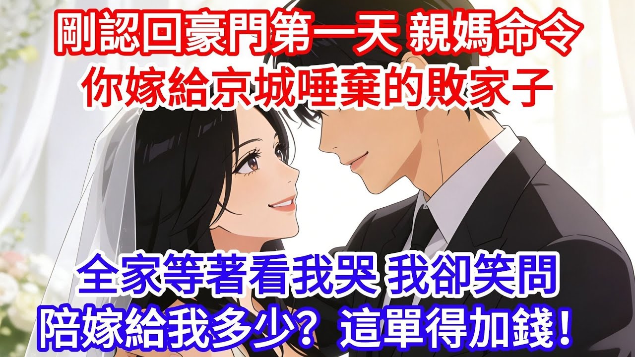 剛認回豪門第一天，親媽就冷臉命令：嫁給京城唾棄的敗家子，都算你高攀了！全家等著看我哭著答應，我卻笑著問：陪嫁給我多少？這單生意，得加錢！ #女頻小説#小滿夜讀#現代言情