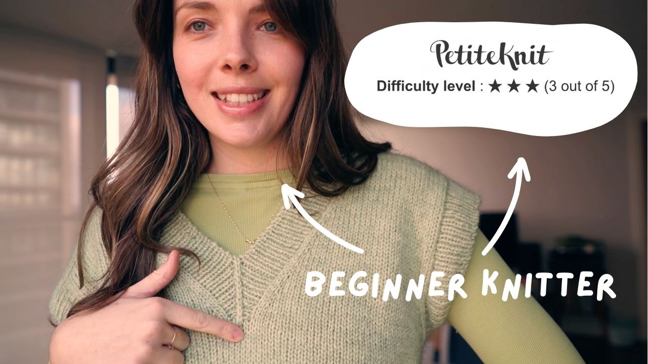 knitting my dream sweater vest ✨ petiteknit weekend slipover v-neck project vlog