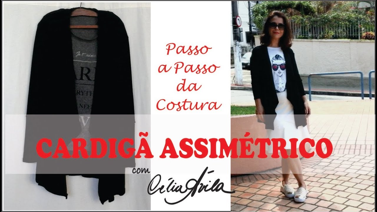 CARDIGÃ ASSIMETRICO- COSTURA COM CÉLIA ÁVILA