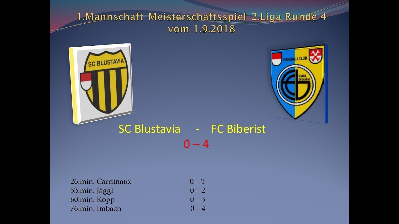 1.Mannschaft Meisterschaft 2.Liga SC Blustavia - FC Biberist