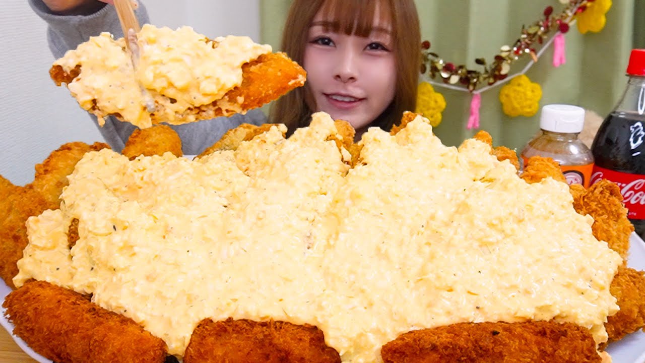 白身魚とささみのフライとタルタルソース【大食い】