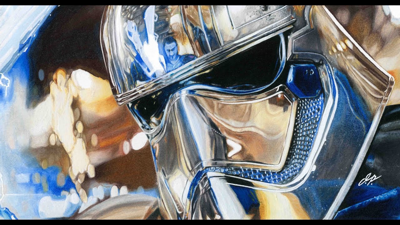 Star Wars Drawing - Captain Phasma Timelapse Colored Pencil Drawing - Star Wars: The Last Jedi