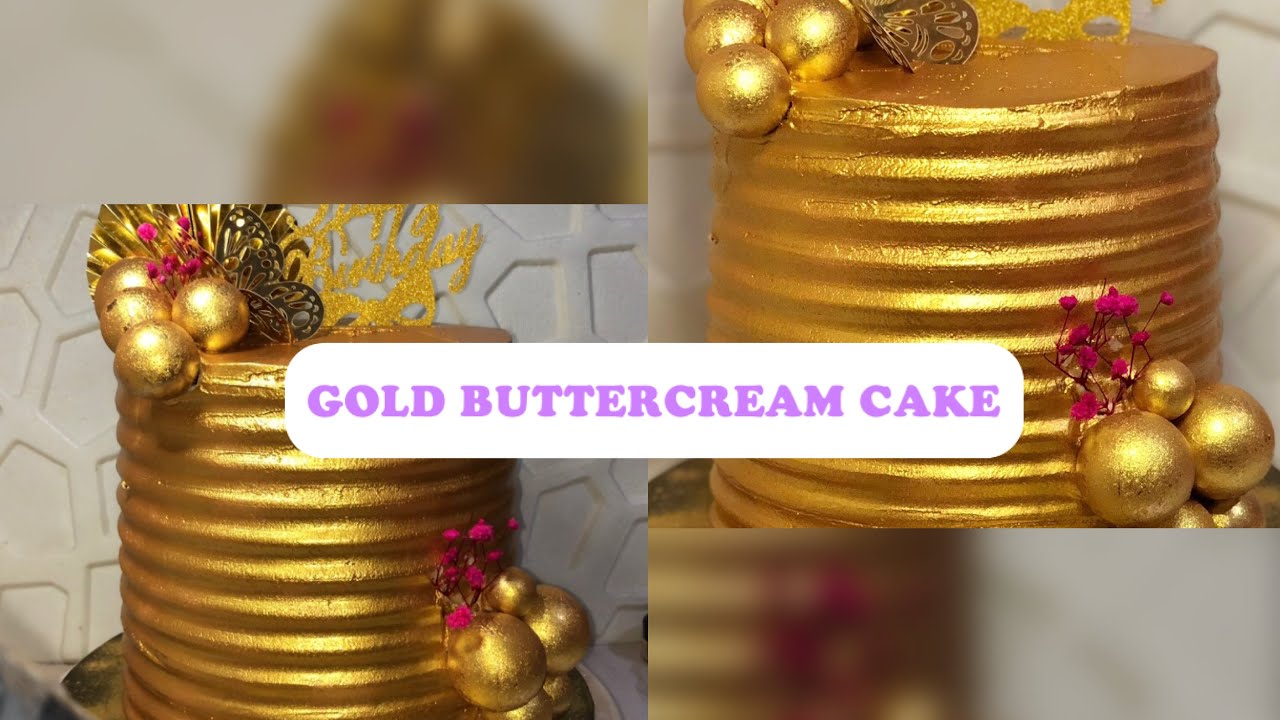 How to decorate a GOLD cake. Manual pump/spray method #goldcake #manualspray #spraymethod