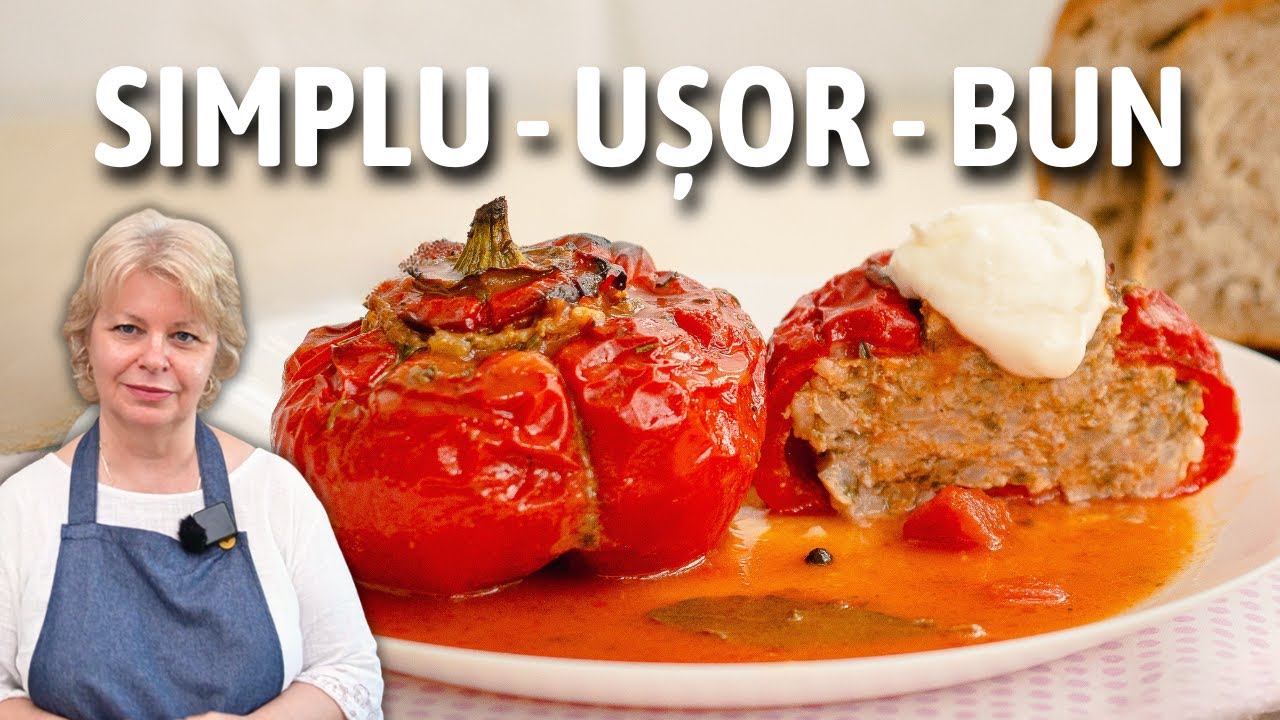 🔥 Gogoșari umpluți sănătos – cu carne de pui și ciuperci, copți la cuptor, super gustoși!